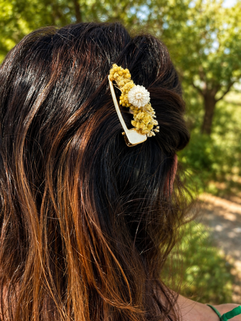 Barrette Or & Sable - Immortelle de Corse